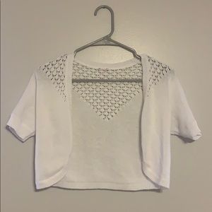 Girls short white cardigan